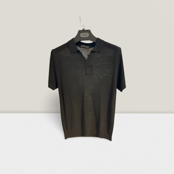 POLO EN MAILLE STRUCTURÉE COL-V image